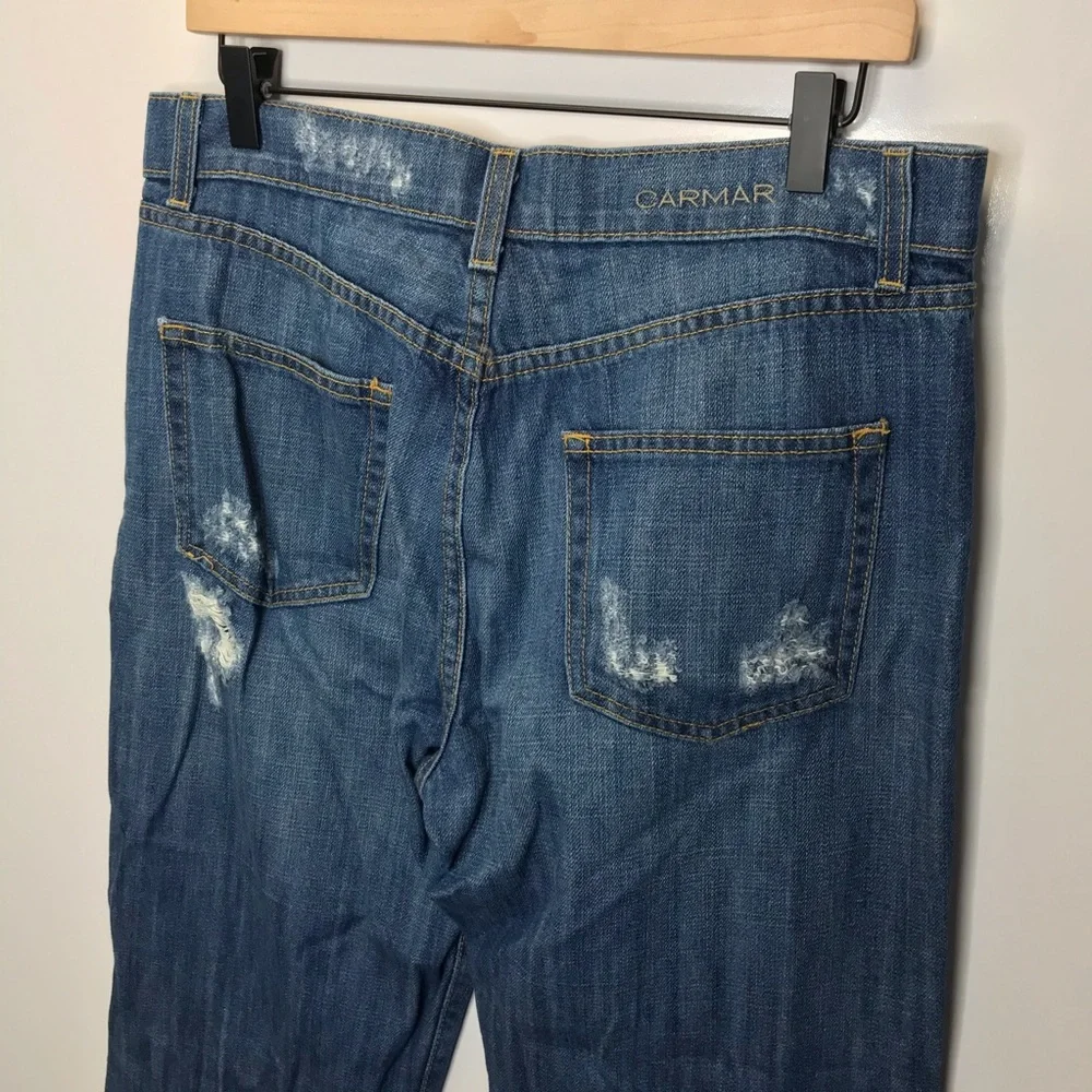 Carmar High Waisted Low Fit Baggy Straight Leg Jeans Size 28